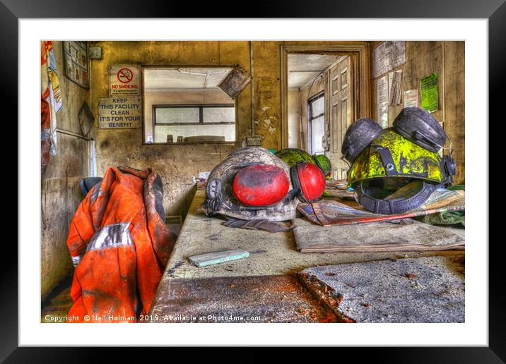 Urbex / Abandoned Colliery Office Framed Mounted Print by Neil Holman