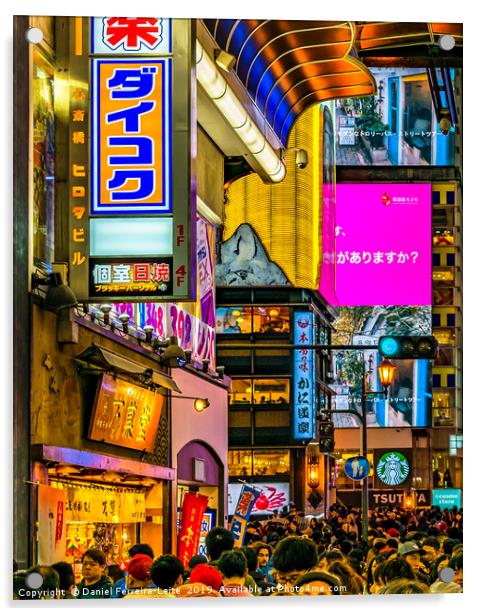 Dotonbori Night Scene, Osaka, Japan Acrylic by Daniel Ferreira-Leite