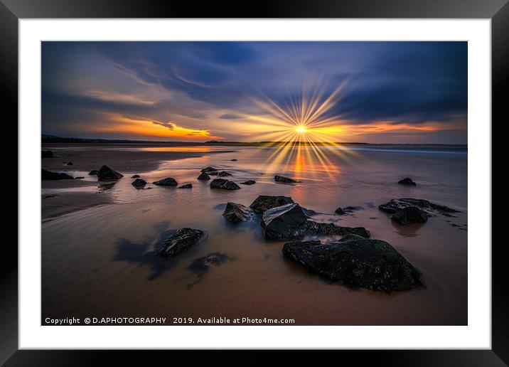 Sunset beach Framed Mounted Print by D.APHOTOGRAPHY 