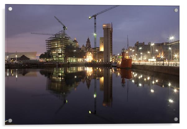 Albert Dock at dusk Acrylic by Gail Johnson
