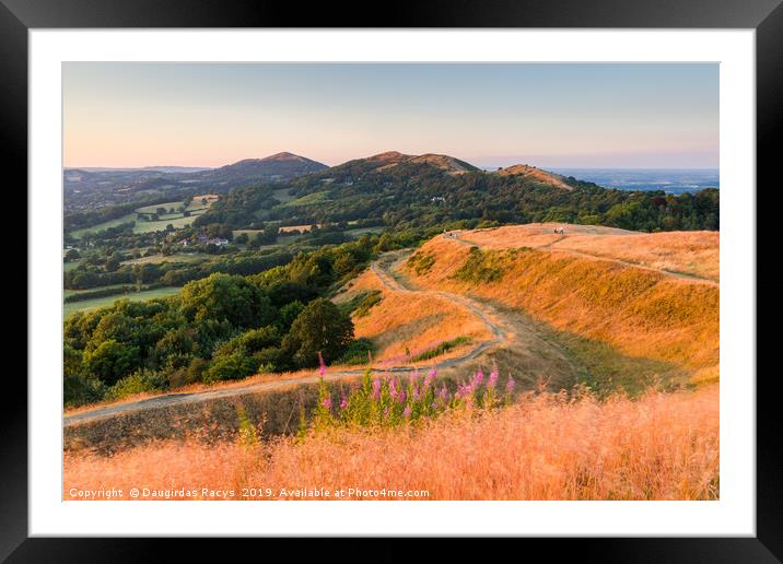 Malvern hills in the summer evening Framed Mounted Print by Daugirdas Racys