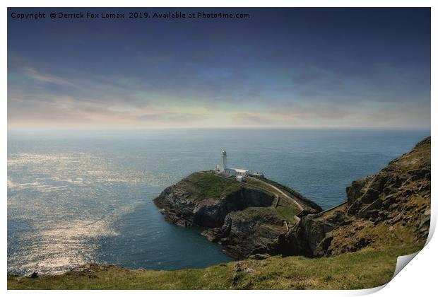 South Stack Lighthouse Anglesey Print by Derrick Fox Lomax