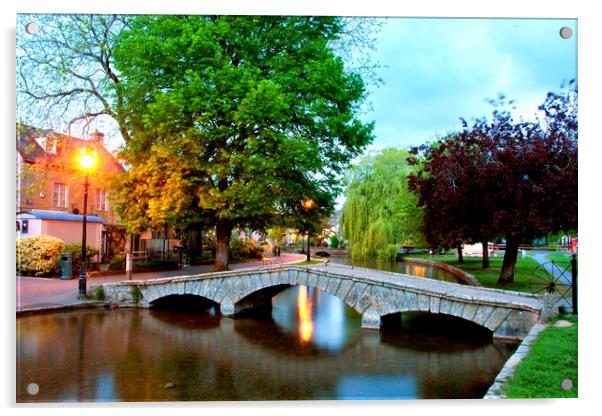 Bourton on the Water Cotswolds Gloucestershire Acrylic by Andy Evans Photos