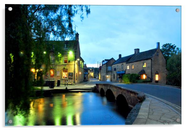 Bourton on the Water Cotswolds Gloucestershire Acrylic by Andy Evans Photos
