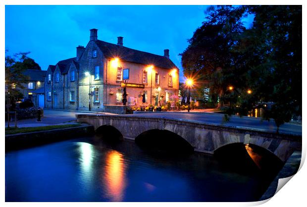 A Night to Remember in Bourton-on-the-Water Print by Andy Evans Photos