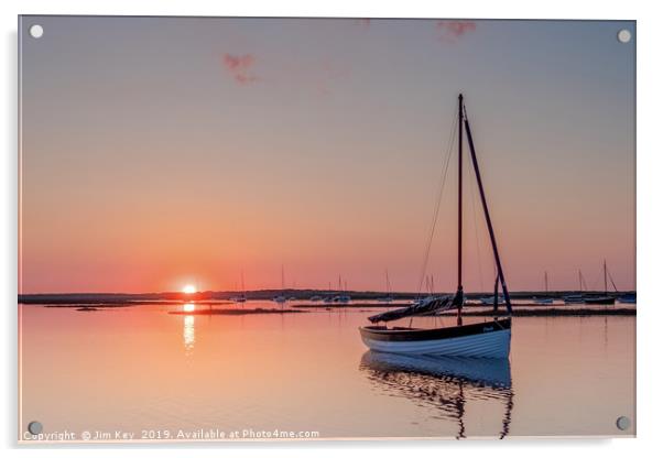 Brancaster Staithe Norfolk Sunset Acrylic by Jim Key