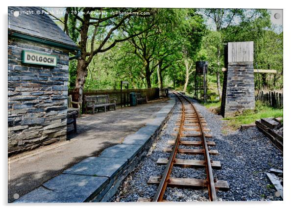 Dolgoch Station and woodlands. Acrylic by Frank Irwin