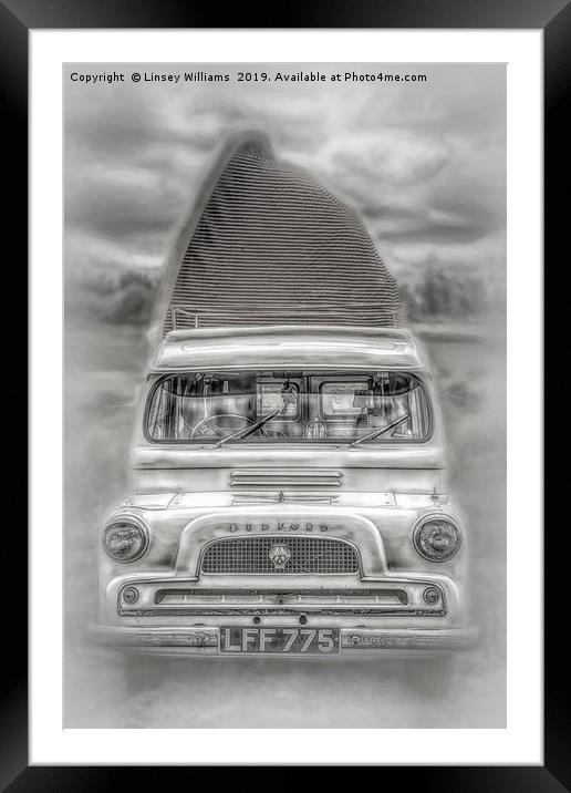 Bedford Camper Van Framed Mounted Print by Linsey Williams