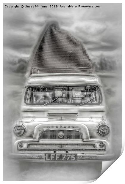 Bedford Camper Van Print by Linsey Williams
