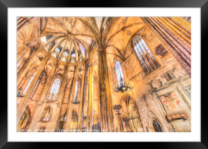 Barcelona Cathedral Art Framed Mounted Print by David Pyatt