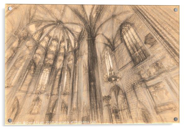 Barcelona Cathedral Da Vinci  Acrylic by David Pyatt