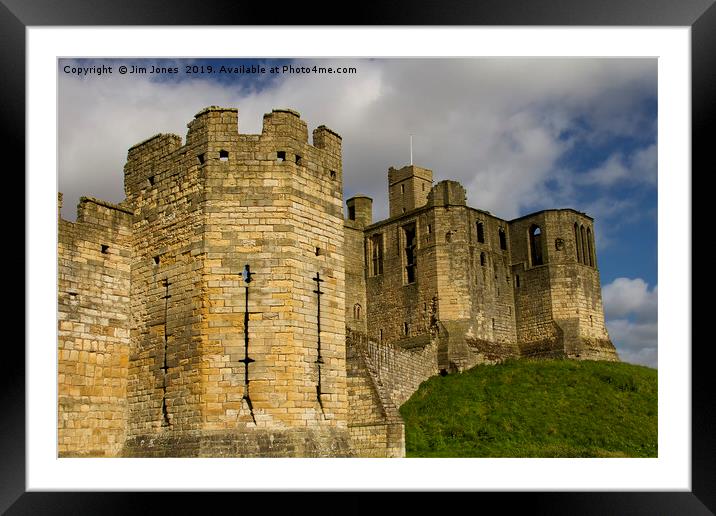 Warkworth Castle Battlements and Keep Framed Mounted Print by Jim Jones
