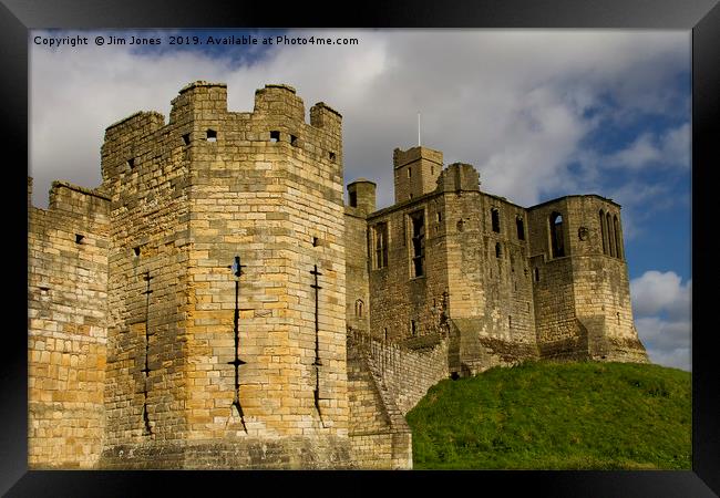Warkworth Castle Battlements and Keep Framed Print by Jim Jones