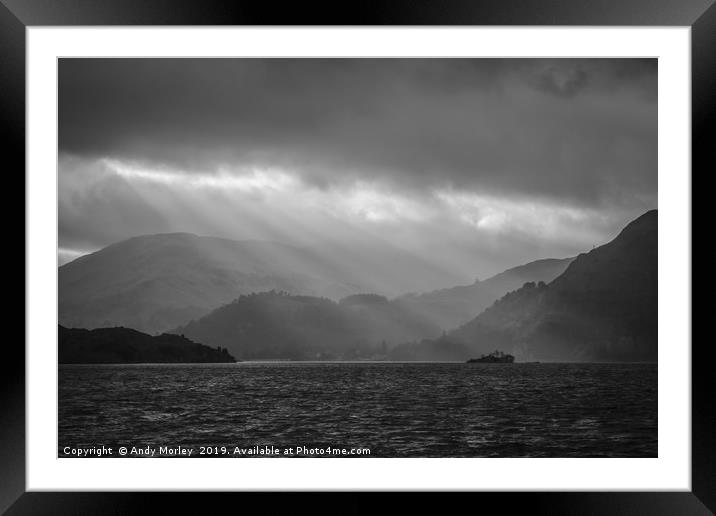 Two views of Ullswater #2: Stormy Framed Mounted Print by Andy Morley