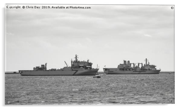 RFA Argus and RFA Fort Victoria Acrylic by Chris Day