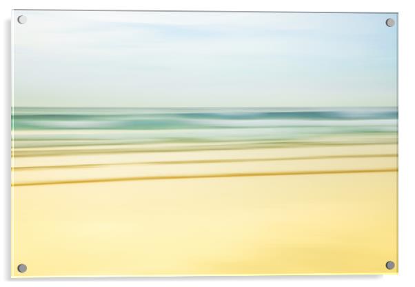 Hayle Beach, St Ives Bay, Cornwall UK. (Abstract,  Acrylic by Brian Pierce