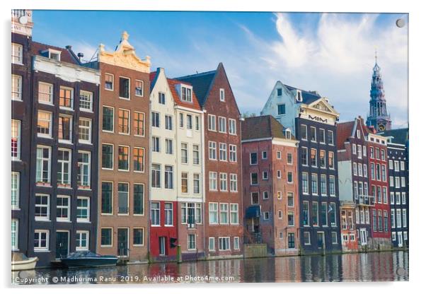 Amsterdam Canal House Acrylic by Madhurima Ranu
