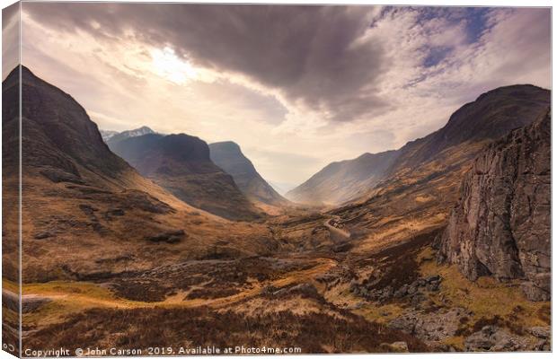 Majestic Scottish Highlands Canvas Print by John Carson