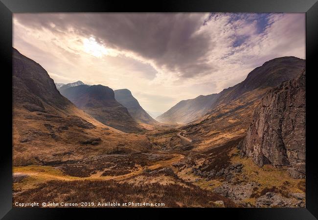 Majestic Scottish Highlands Framed Print by John Carson