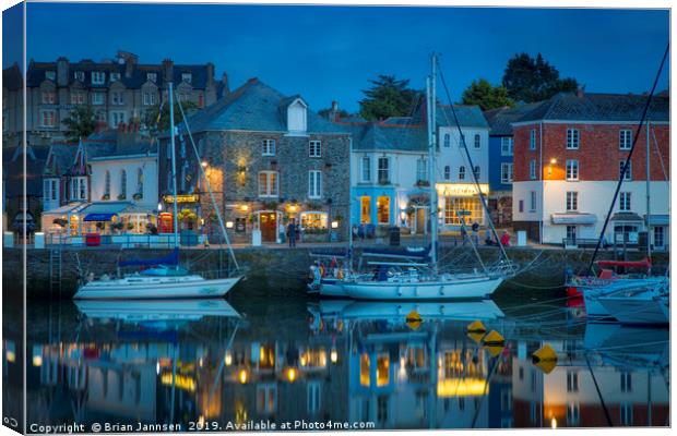 Evening Over Padstow Canvas Print by Brian Jannsen