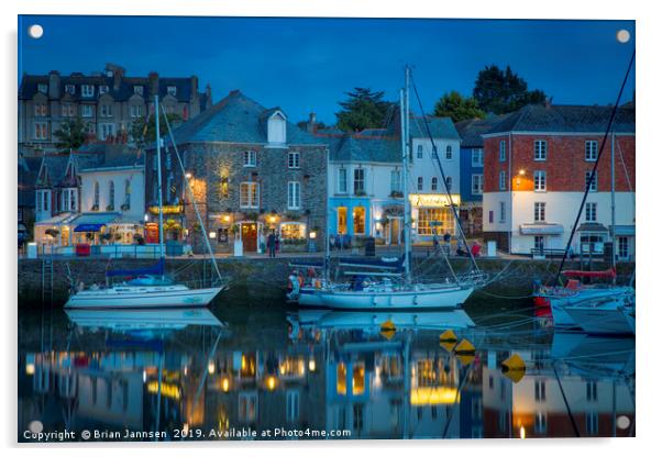 Evening Over Padstow Acrylic by Brian Jannsen