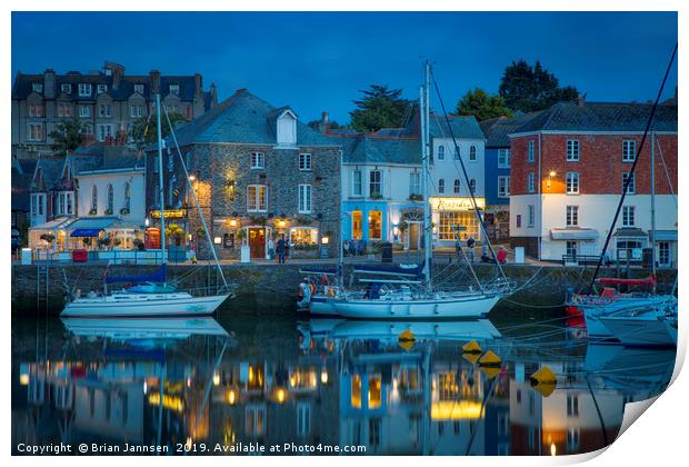 Evening Over Padstow Print by Brian Jannsen
