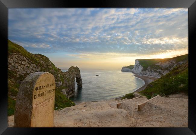 Durdle Door Directions Framed Print by David Neighbour