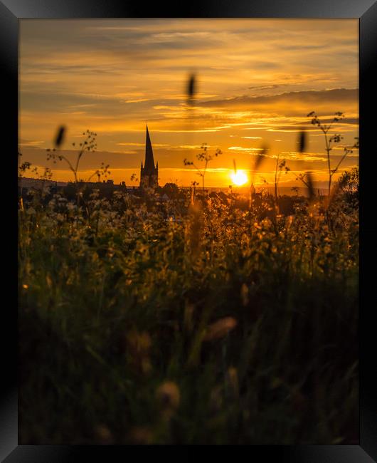 The Crooked Spire At Sunset  Framed Print by Michael South Photography