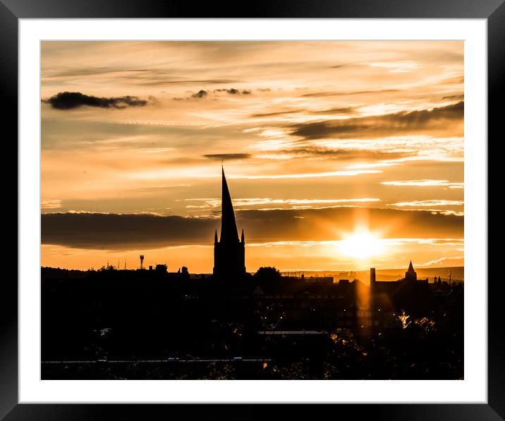 The Crooked Spire At Sunset  Framed Mounted Print by Michael South Photography