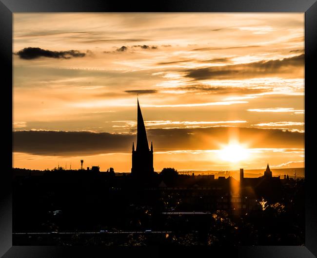 The Crooked Spire At Sunset  Framed Print by Michael South Photography