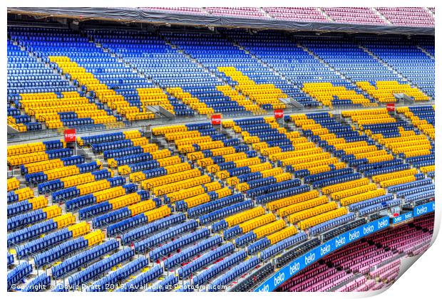 Nou Camp Stadium Seating  Print by David Pyatt