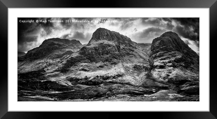 Three Sisters Mono Framed Mounted Print by Mark Tomlinson