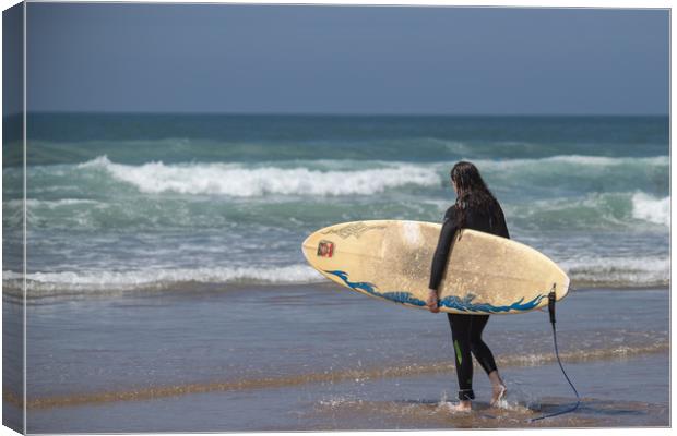 Waiting for the surf Canvas Print by Images of Devon