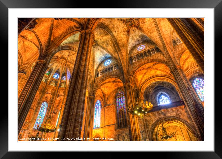 Barcelona Cathedral Framed Mounted Print by David Pyatt