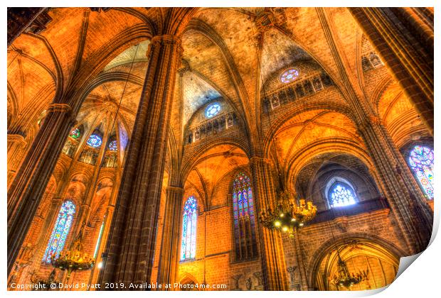 Barcelona Cathedral Print by David Pyatt