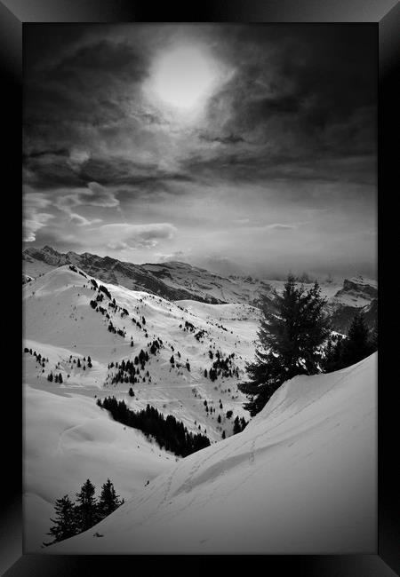 Majestic Winter Wonderland in French Alps Framed Print by Andy Evans Photos