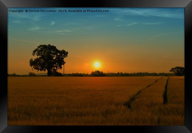 Sunset over cheshire Framed Print by Derrick Fox Lomax