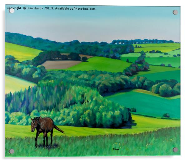 Summer Grazing: Triptych (Right) Acrylic by Lisa Hands