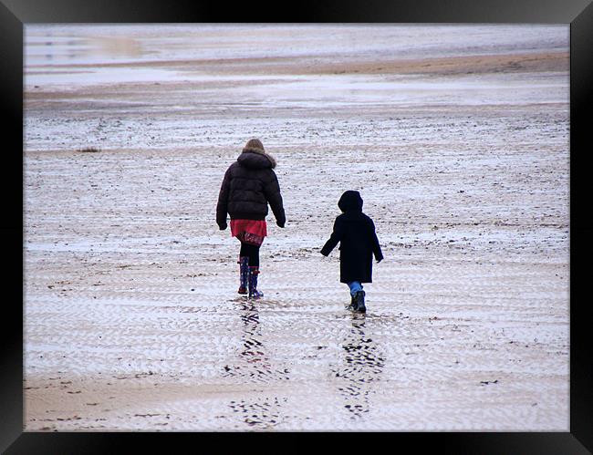 Winter walkers Framed Print by Sheryl Brown