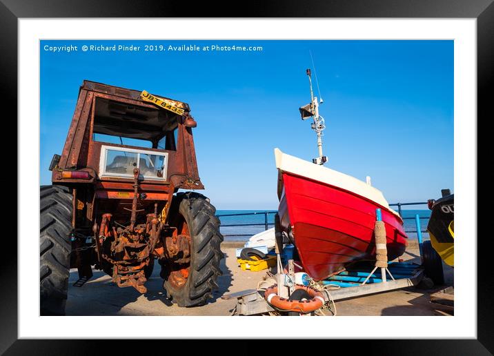 Filey Coble Landing Framed Mounted Print by Richard Pinder