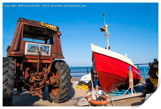 Filey Coble Landing Print by Richard Pinder