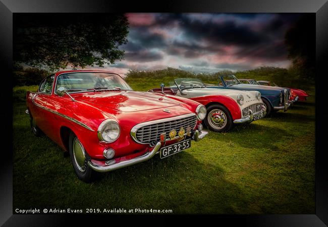 Volvo P1800 Classic Car Framed Print by Adrian Evans