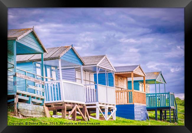 Colourful beach huts at Tankerton, Kent Framed Print by Donna Joyce