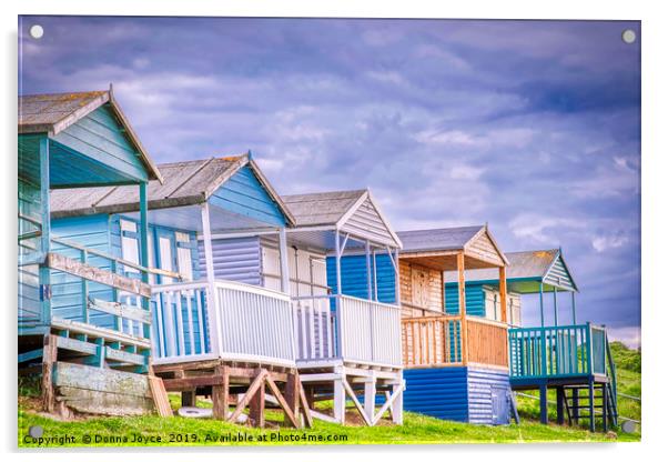 Colourful beach huts at Tankerton, Kent Acrylic by Donna Joyce