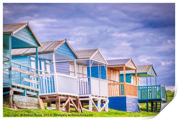 Colourful beach huts at Tankerton, Kent Print by Donna Joyce