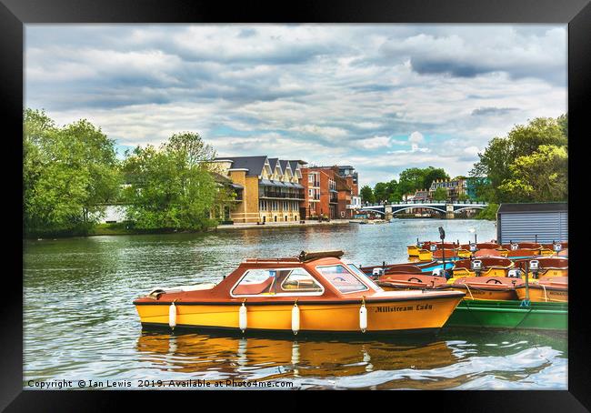 Boats For Hire At Windsor Framed Print by Ian Lewis