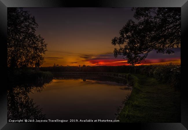 Red and gold sky at night Framed Print by Jack Jacovou Travellingjour
