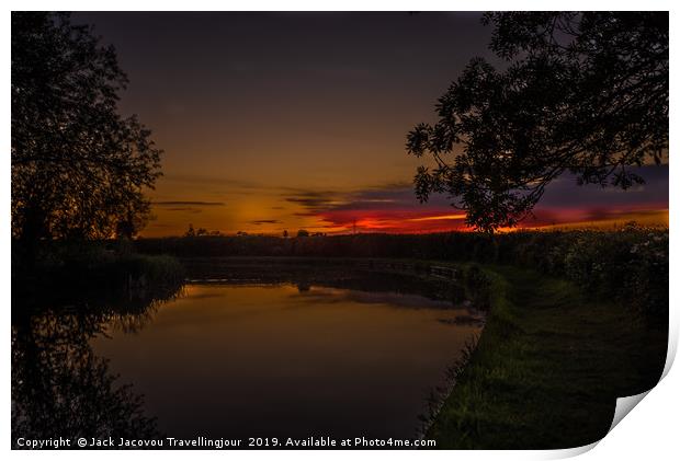 Red and gold sky at night Print by Jack Jacovou Travellingjour