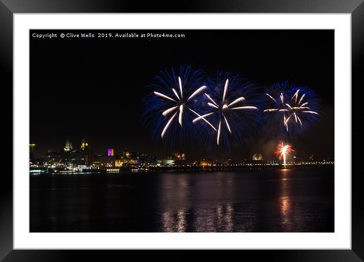 High above Liverpool Framed Mounted Print by Clive Wells