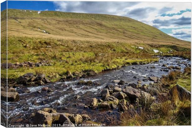 Brecon Beacons Stream Canvas Print by Jane Metters